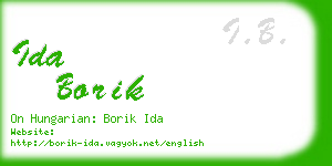 ida borik business card